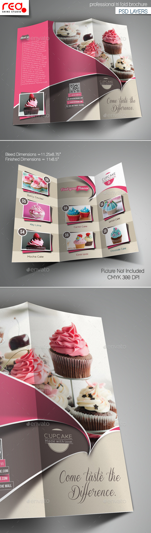 Cupcake Trifold Brochure Template - Brochures Print Templates