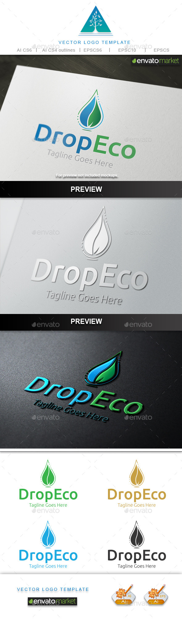 Drop Eco Logo - Nature Logo Templates