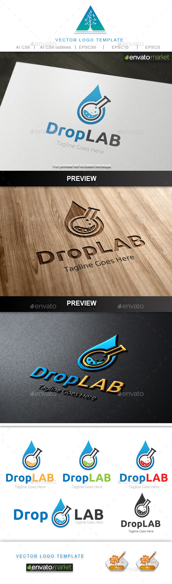 Drop Lab Logo - Symbols Logo Templates