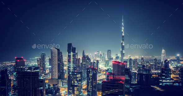 Beautiful Dubai cityscape - Stock Photo - Images
