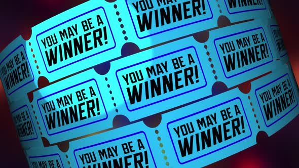 You May Be A Winner Tickets Lottery Raffle Drawing Already Won 3d Animation alt