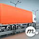 Cargo Truck on the Highway Back View - VideoHive Item for Sale
