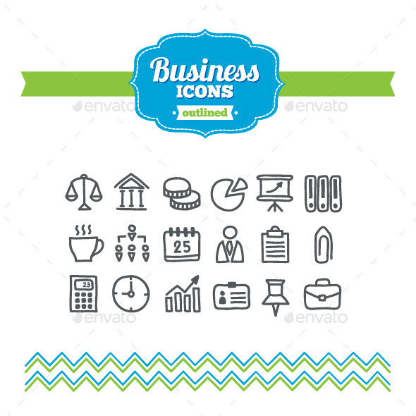 Hand Drawn Business Icons - Business Icons