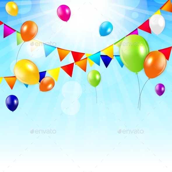 Colored Balloons Background - Web Technology