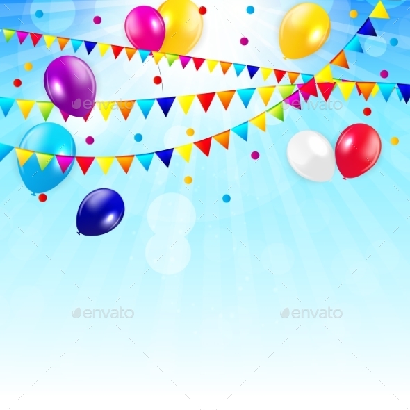 Colored Balloons Background - Web Technology