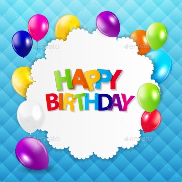 Colored Balloons Background - Birthdays Seasons/Holidays