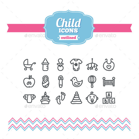 Hand Drawn Child Icons - People Characters