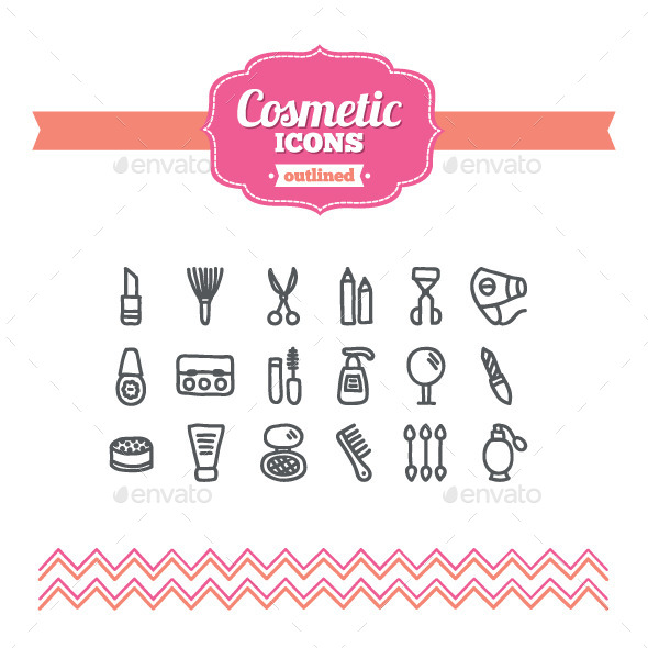 Hand Drawn Cosmetic Icons - Objects Icons
