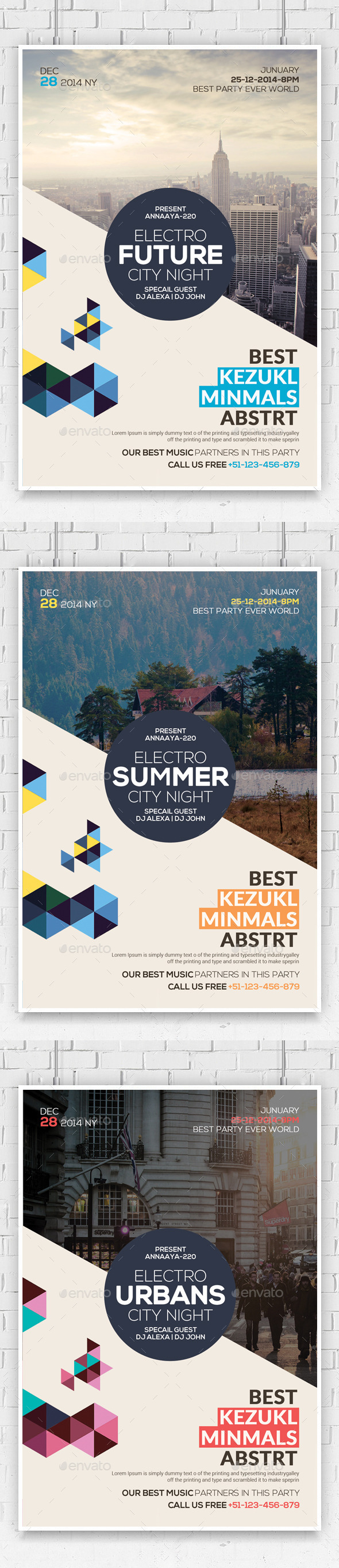 Minimal Flyer Psd Templates - Clubs & Parties Events