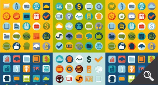 Sets of flat icons