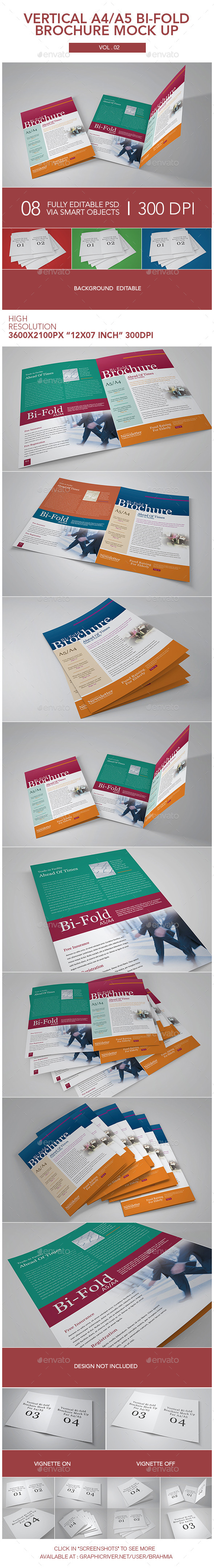 Vertical A4_A5 Bi-fold Brochure Mock Up - Brochures Print