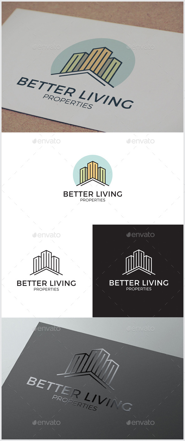 Better Living Real Estate Logo - Buildings Logo Templates