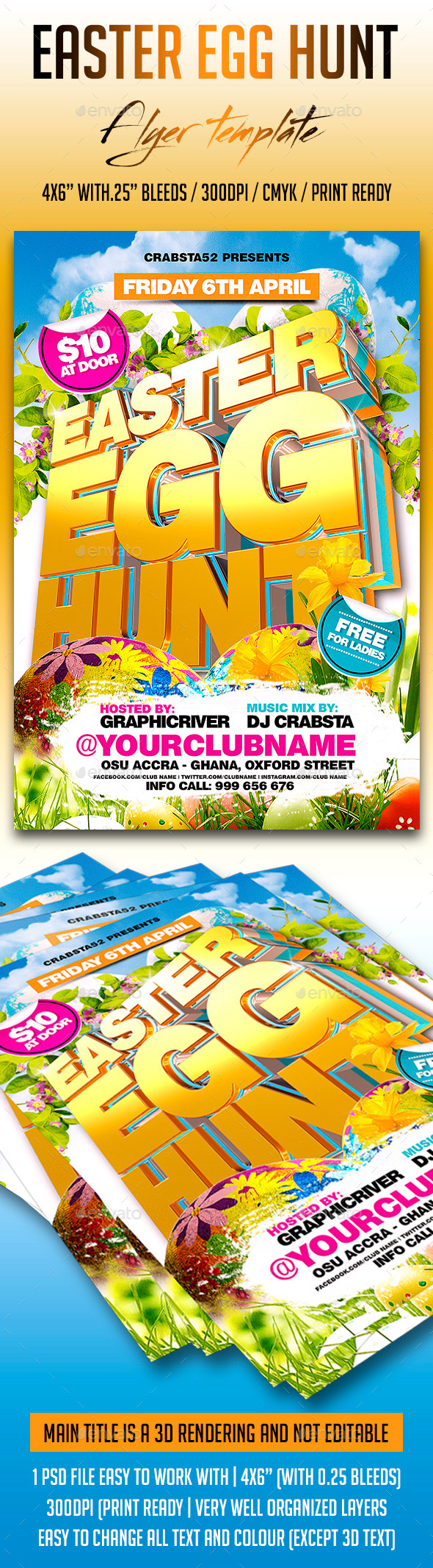 Easter Egg Hunt Flyer Template - Flyers Print Templates