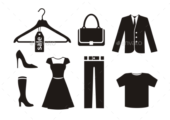 Clothes Icon Set - Man-made Objects Objects