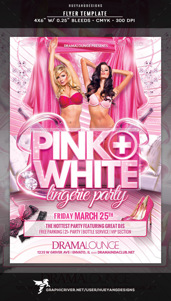 Pink & White Flyer - Clubs & Parties Events