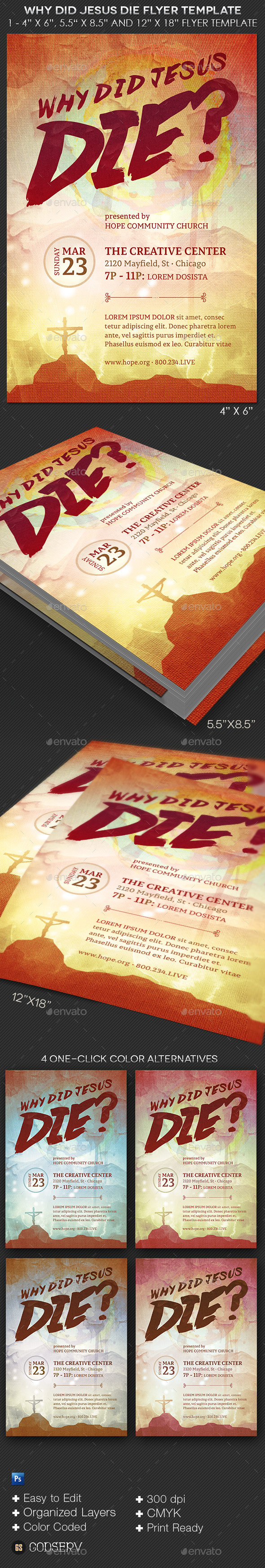 Why Jesus Die Church Flyer Template - Church Flyers