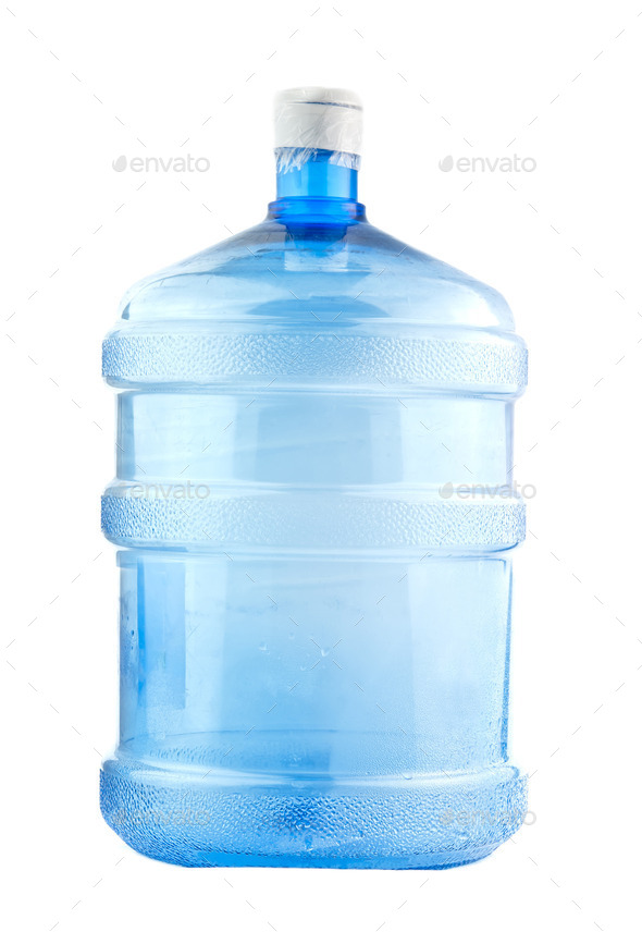 Large bottle of mineral water isolated on white background Stock