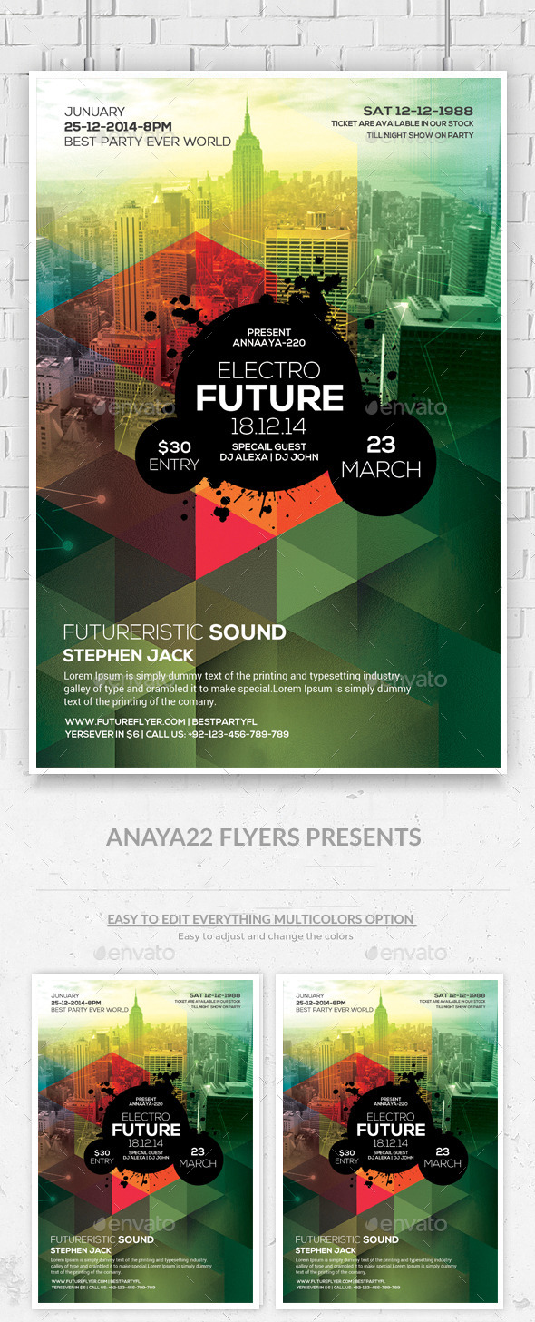 Modern City Flyer Poster Psd Template - Clubs & Parties Events