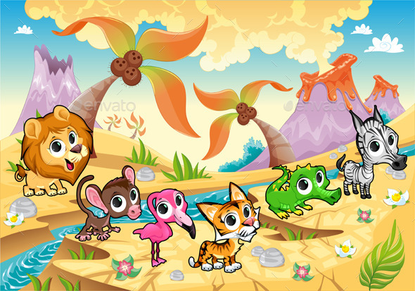 Landscape with Animals - Animals Characters