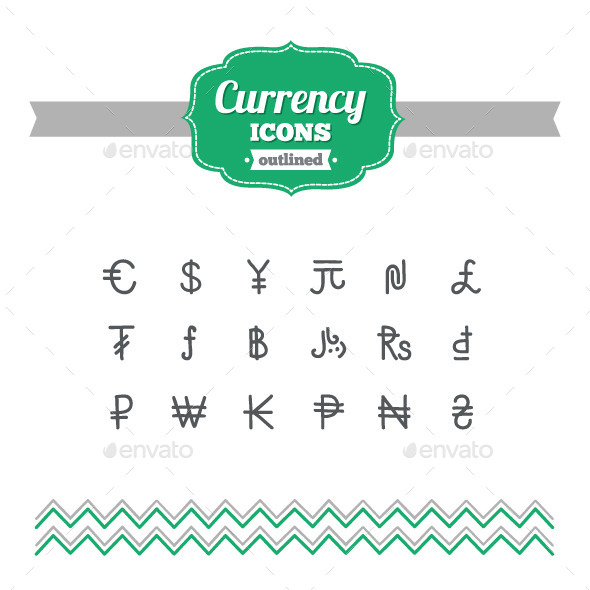 Hand Drawn Currency Icons - Business Icons
