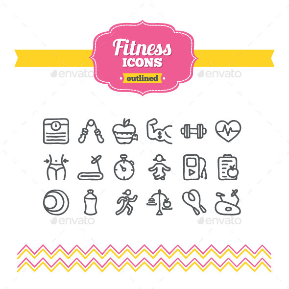 Hand Drawn Fitness Icons - Miscellaneous Icons