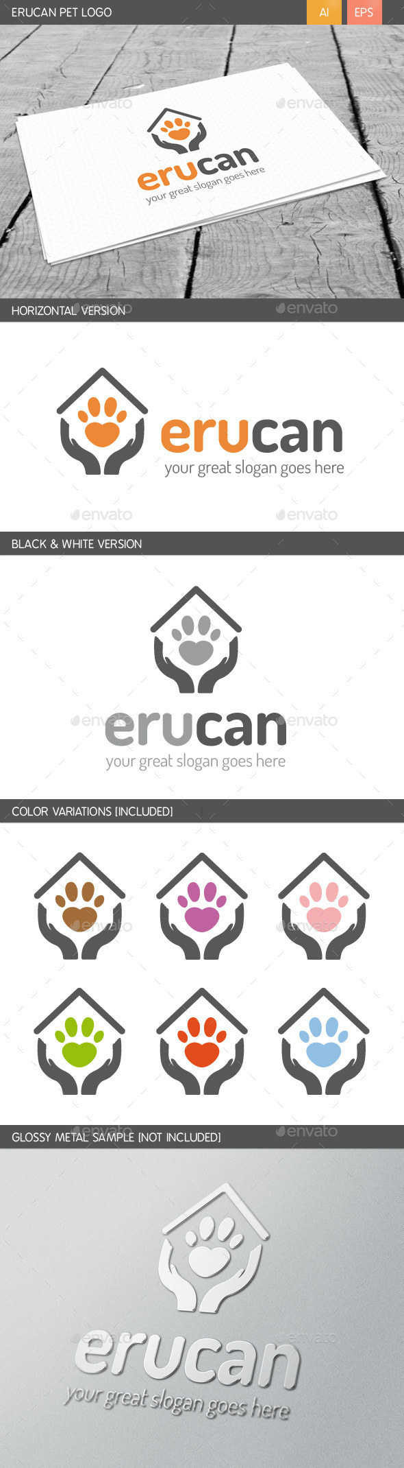 Erucan Pet Logo - Animals Logo Templates