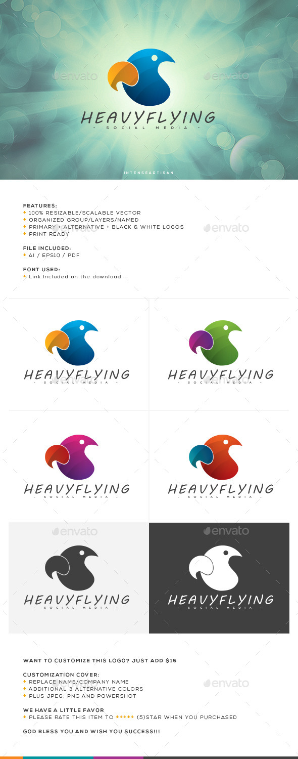 Heavy Flying Logo Template - Animals Logo Templates
