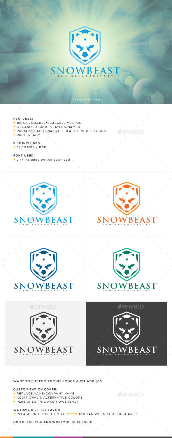 Snow Beast Logo Template - Animals Logo Templates