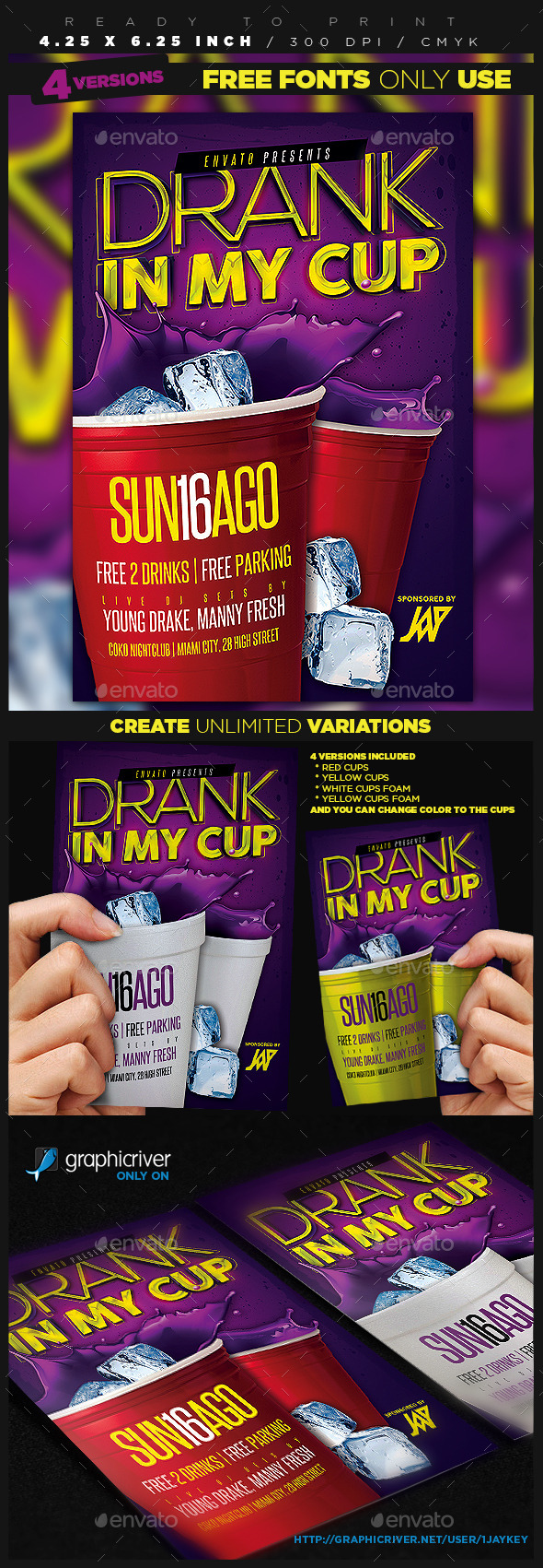 Drank In My Cup Party Flyer - Clubs & Parties Events