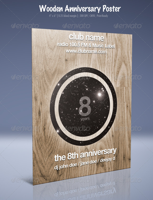 Wooden Anniversary Retro Poster - Clubs & Parties Events