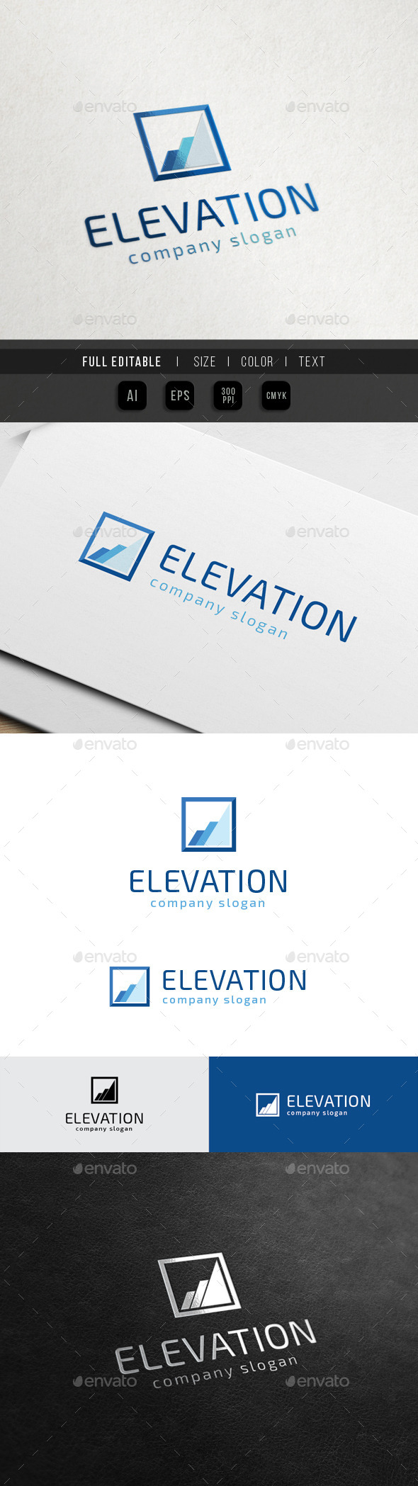 Elevate Square - Marketing Finance - Symbols Logo Templates