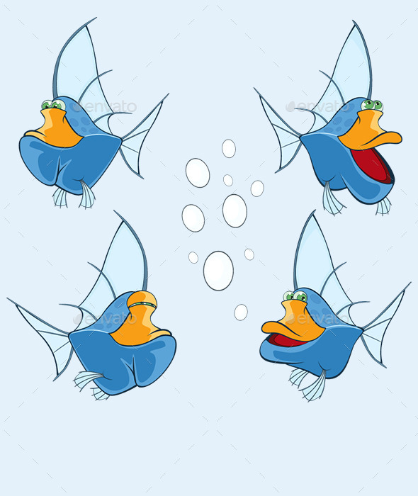 Cartoon Fishes Set - Animals Characters