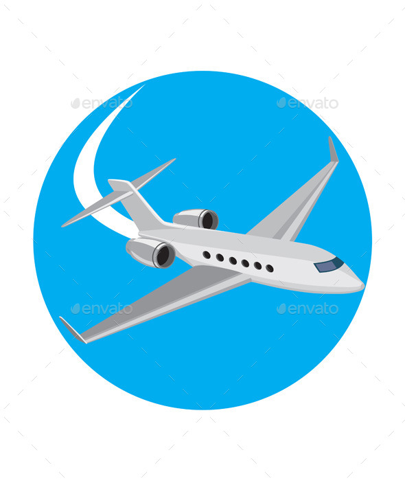 Commercial Light Passenger Airplane Circle - Travel Conceptual
