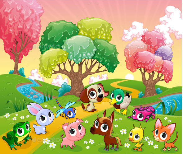 Animals in the Magic Woods - Animals Characters