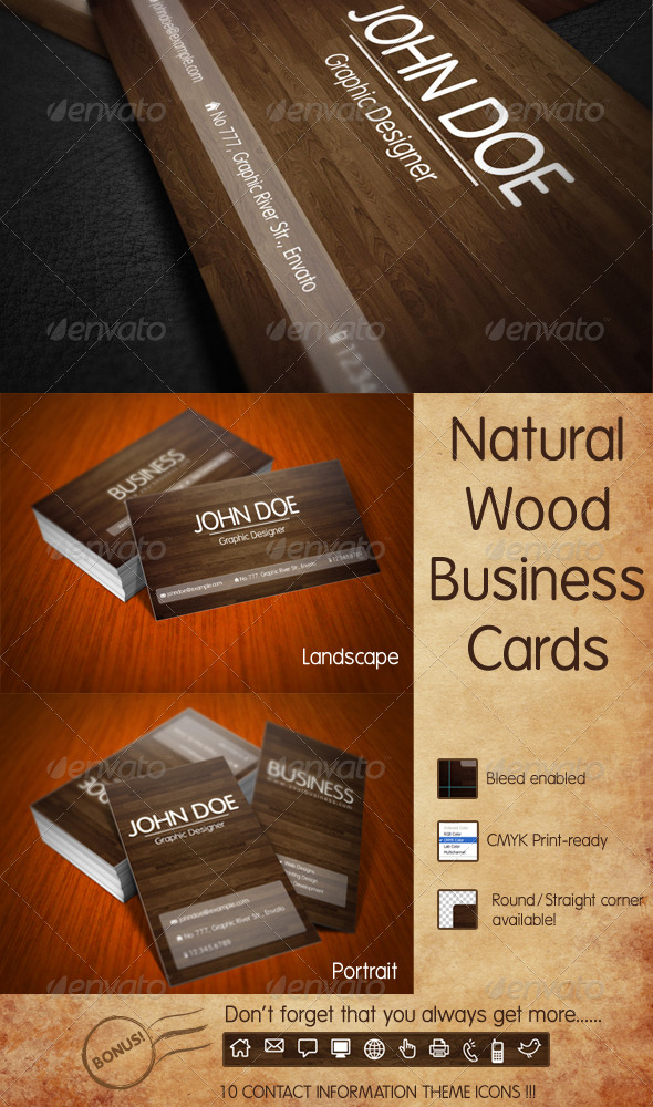 Nature Wood Business Card - Real Objects Business Cards