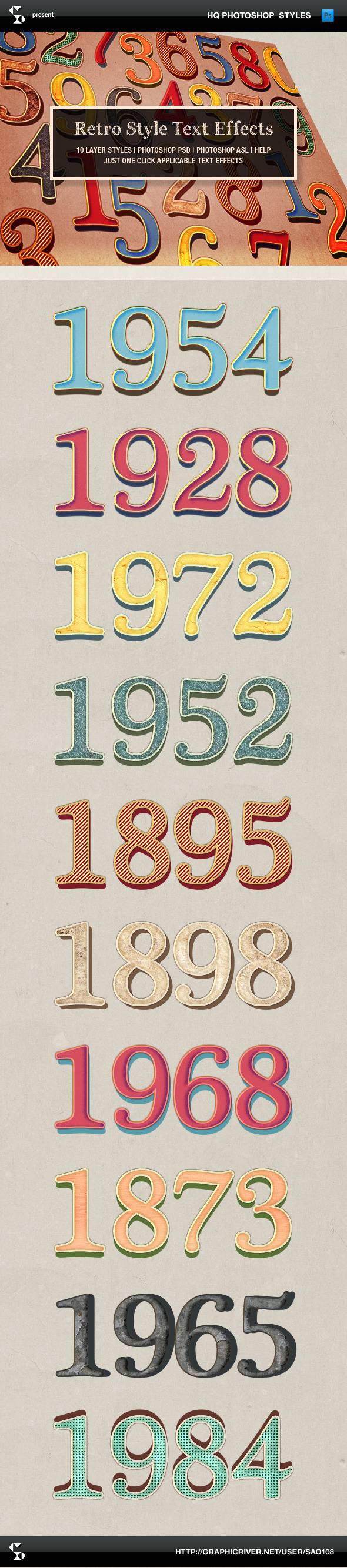 Retro Style Text Effects - Text Effects Styles
