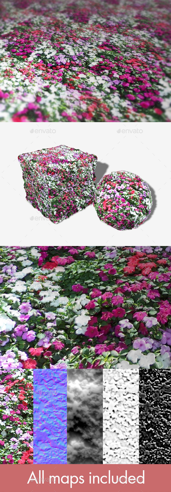 Flowerbed Seamless Texture - 3Docean 10673071