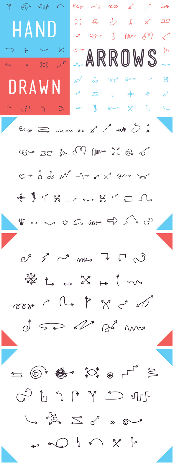Hand Drawn Arrows Font - Ding-bats Fonts