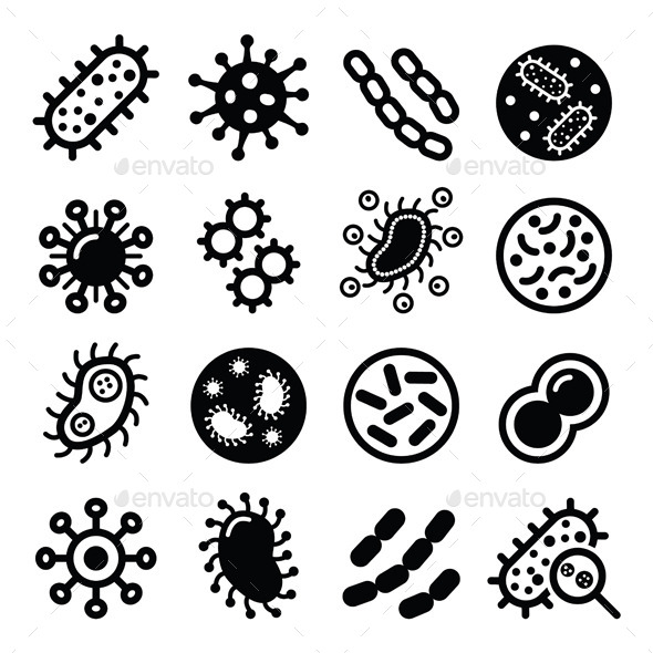 Bacteria and Virus Icons Set - Health/Medicine Conceptual