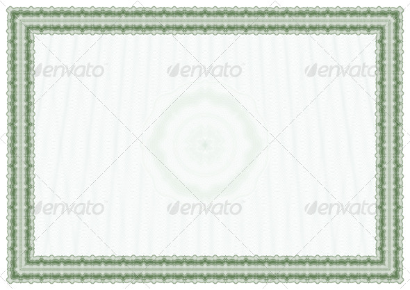 Blank diploma or certificate with guilloches