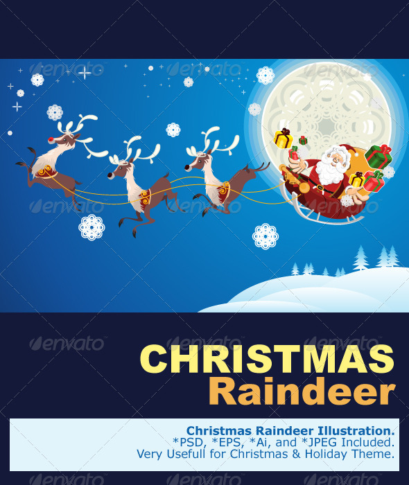 Reindeer And Santa Claus Christmas - Christmas Seasons/Holidays