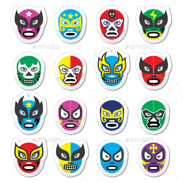 Lucha Libre Mexican Wrestling Masks - Miscellaneous Conceptual