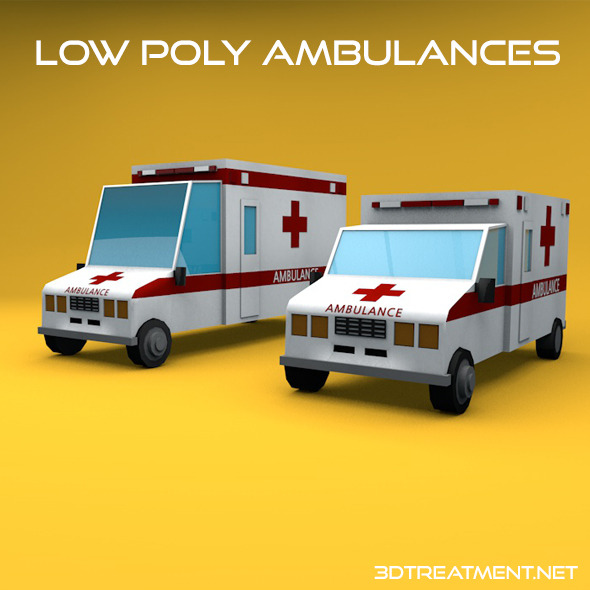 Low Poly Ambulances - 3Docean 10675590