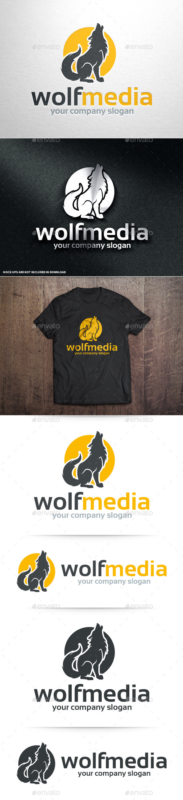 Wolf Media Logo Template - Animals Logo Templates