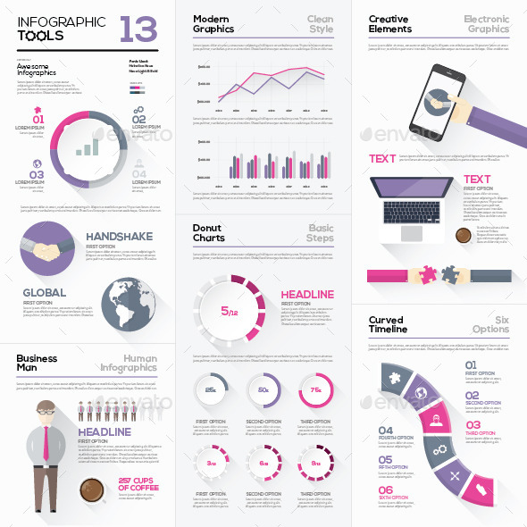 Infographic Vector Templates Collection 13 - Infographics