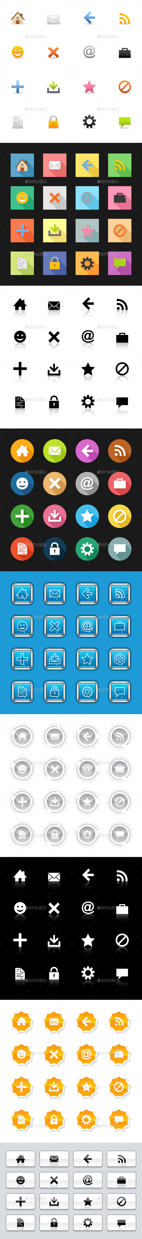 144 Icons on 9 Styles - Web & Browser - Web Icons