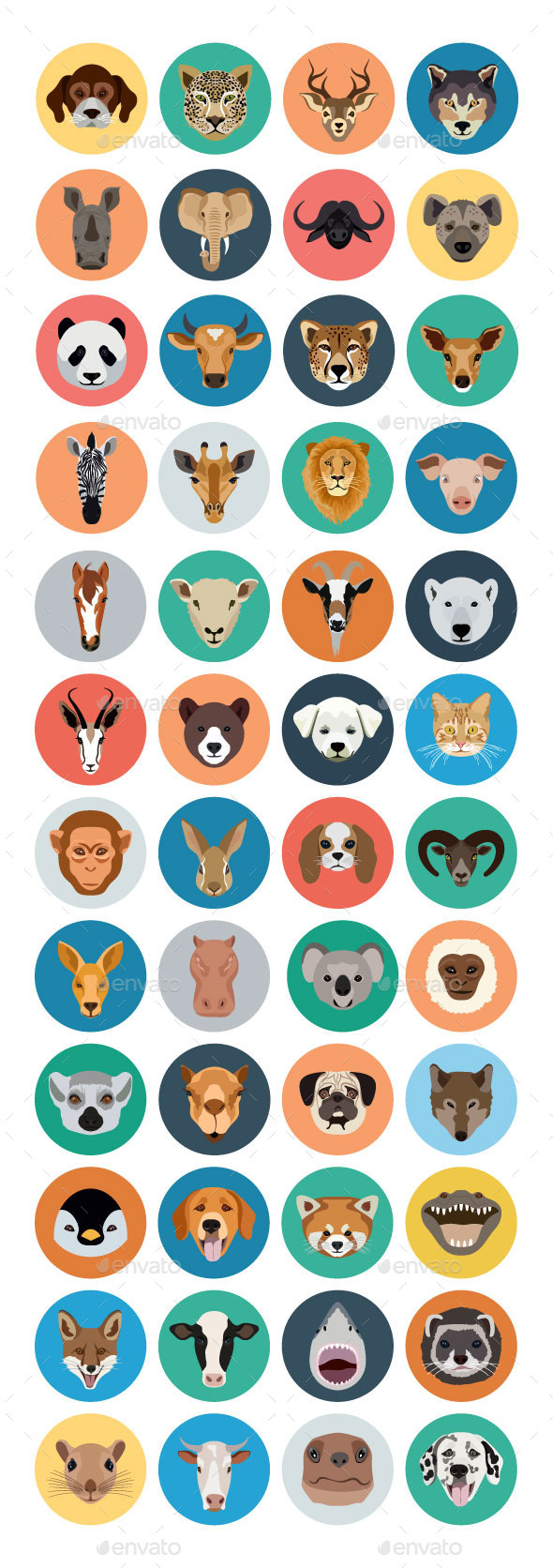40+ Animals Vector Icons - Animals Characters
