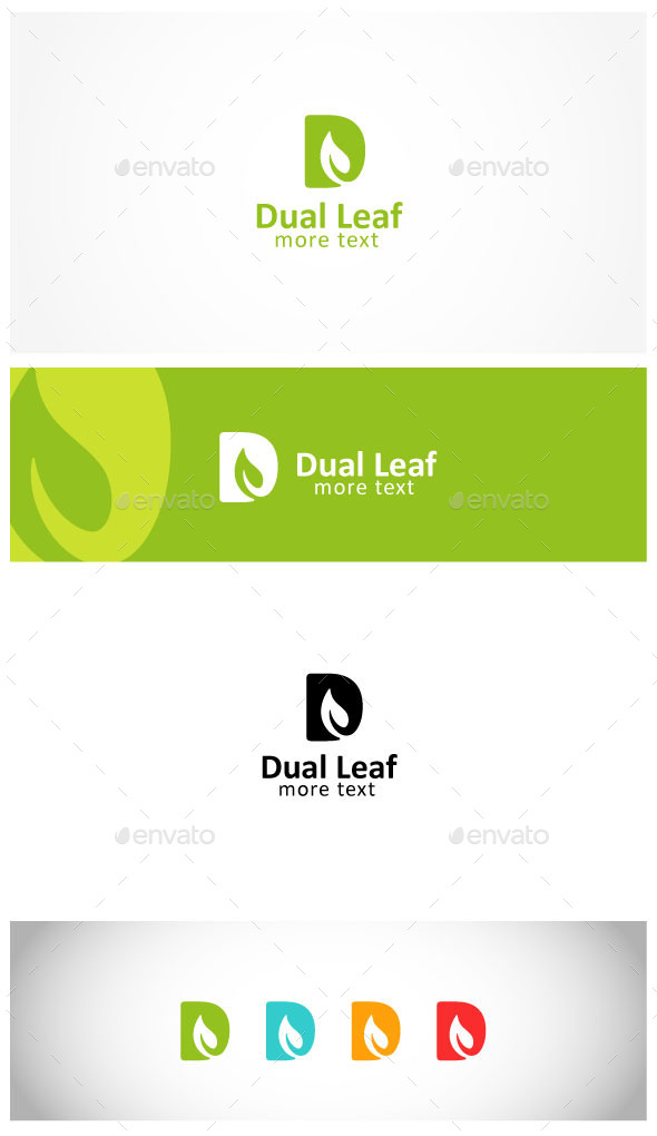 Leaf Letter D Logo - Letters Logo Templates