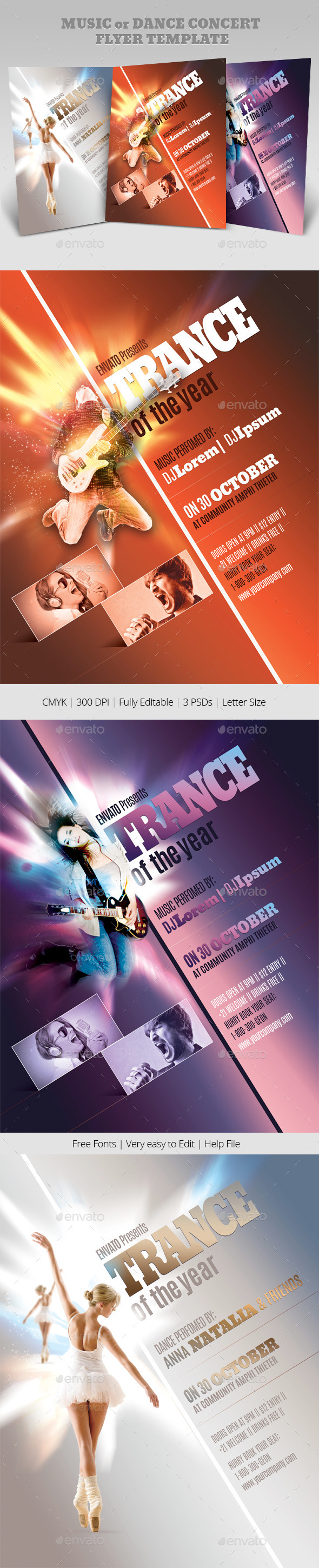 Music or Dance Concert Flyer Templates - Events Flyers