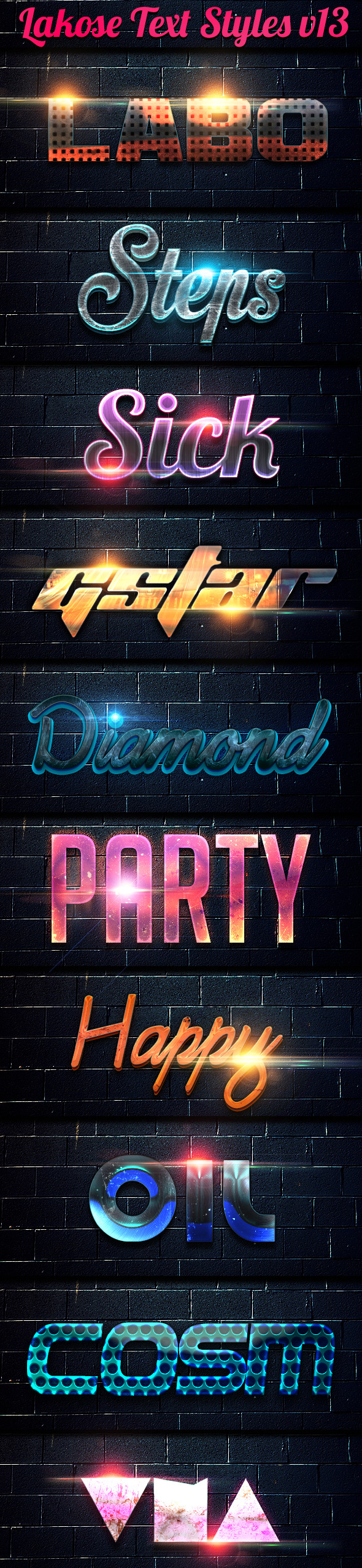 Lakose Text Styles v13 - Text Effects Styles
